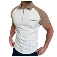 Muška košulja Golf majica Retro Color Contrast na otvorenom Street Street kratkih rukava s gumb za ispis odjeću modna ležerna prozračna