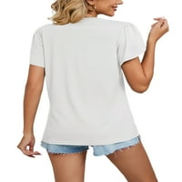 NIUER T majica za ženska majica s kratkim rukavima Skraćeno rušenje TOP COMFY TEE COLL Color Tunic Bluza