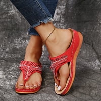 Tagold Ljeto dame flip-flops klinaste pete Sandale casual flip flops ženske cipele crvene 36