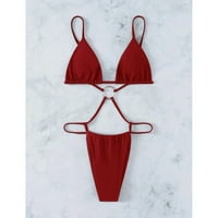 Žene dame bez leđih boja Bikini Gains GaiMese kupaći kostimi kupaći kostim crveni m