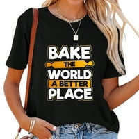 Svet je bolje mjesto za torte za glavu grafička majica kratkih rukava za žene - stilski i udobne ljetne