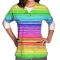 Majice za žene grafički piling gornji majica V-izrez s kratkim rukavima s kratkim rukavima niz trak