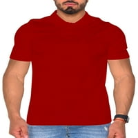 Voguele Mens T majica rever za vrat kratkih rukava Ljetni vrhovi tenis majica Jogger Tee Crveni 3xl