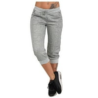 Womans Capris Yoga Newcord Moda Caferis Ležerne prilike obrezane pantalone Žene Cargo Capris Ženski Capris Jeans Style Q Grey X-Veliki