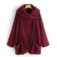 KETYYH-CHN WOGE slojevi plus veličine srednjeg dugih rukava zimske tople casual jakne Oplaća crvena,