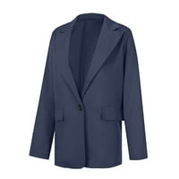 Cacomomrkar PI Womens Cardigan Clearence Dugih rukava Košulje Jakna Business Attere Solid Color Coat