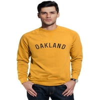 Daxton Oakland Duks atletski fit pulover CrewNeck Francuska Terry tkanina, mstd dukserica Crna slova, L