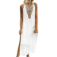 APEPAL Ljetna haljina Ženski povremeni ispisani prsluk duga haljina labava suknja od plaže Ženska haljina