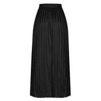 Satenske suknje za žene plus veličine sakrij trbuh naleted midi suknja s visokim stručnim radom casual