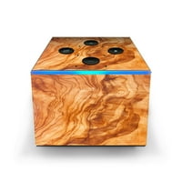 Kožni naljepnica za Fire TV Cube + daljinski mramorni dizajn drveta Cherry mahagoni