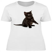 Podignuta šapa Crna kratkodlaka Mačka majica Žene -Image by Shutterstock, Ženska velika