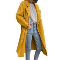 Ženska zimska vuna tanki kaput dame jakna vitka dugačak kaput čvrsta klasična jakna sa kapuljačom