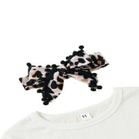 Girl Set odjeće, pune boje nabori + leopard print gaćica + trake za glavu