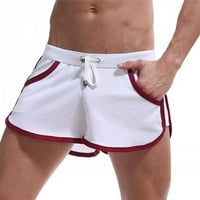 Caveitl muški kratke hlače Atletik, muški ljetni kućni slobodno vrijeme Patchwork Sports Hunters Prozračne kratke hlače bijele