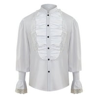 Košulje za muškarce Gothic Vintage Cour stalk ovratnik je čipka majica dugih rukava majica dugih rukava