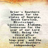 GRIER-ov južni almanah za države Gruzije, Južna Karolina, Mississippi, Louisiana, Alabama, Tennessee