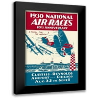 Nepoznati Crni moderni uokvireni muzej Art Print pod nazivom - Nacionalne zračne utrke 1930