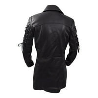 Zimske crne jakne za muškarce Vintage kožne jakne Bikar motocikl patentni zatvarač dugih rukava gornji