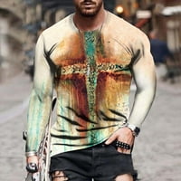 Ayolanni Muška unise dnevna majica 3D grafički grafički otisci dugih rukava Ležerne prilike Bloue