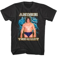 Andre džinovska munja hrvanje montaže muške majice Akcioni kolaž WWE