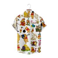FNNYKO Havaijska majica za muškarce Boys Winnie The Pooh Štampano Regularni fit casual gumb za print