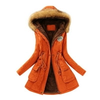 Ženski topli zadebljani kaput topli trendy zimski modni obložen kapuljač snježni kaput jakna za božićne