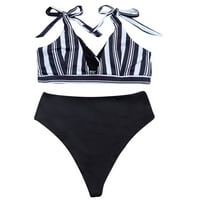 Finelylove kupaći kostim za žene podstavljeni sport BRA Style Bikini Black S
