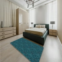 Ahgly Company Machine Persible Cand Square Transitional Dark Cyan Green Procing Rugs, 3 'kvadrat