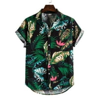 Muška majica posteljina etnička kratka rukava Ležerna štamparija Havajska majica majica