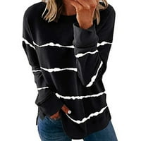 Fardey gromobrani danas dugih rukava za žene plus veličine opušteni pružni print casual pulover vrhovi