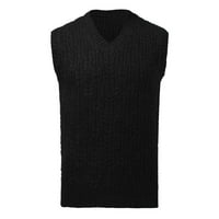 Zimska crna mužjak jesen casual puna pletena džemper prsluk bez rukava V izrez