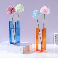 Hesoicy jarko obojena prozirna akrilna cvjetna vaza u nordijskom stilu - idealna je kao cvjetna kontejner