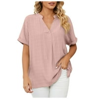 Zodggu Plus Bluzes Bluze za žene Delovi Modni V izrez Košulje Soft COLY FAULY CALESE CESTE Vintage Trendy