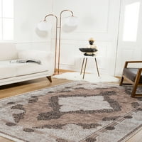 Moderna tepih za uređenje tepiha, pravokutnik, smeđi medaljoni tepih, kućni dekorativni tepih za dnevni