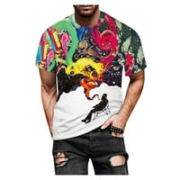 HHEI_K Muškarci Žene Proljeće Ljeto Ležerne prilike Slim 3D tiskane majice kratkih rukava Top bluza Muške majice