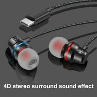 Ydxl yt ožičene ušice u ušima teški bas metalni tip-c žičani kontrolni muzički slušalice za igranje