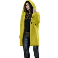 Fonwoon zimski jakne kaputi za žene, žene s dugim rukavima čista boja labav dugačak duks kardigan s