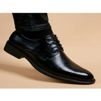 Zodanni muške kožne cipele šiljaste cipele cipele čipke udružene oxfords muški stanovi sjajni formalni
