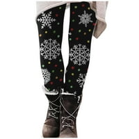Voncos casual pantalone za žene na prodaju - Božićni odmor cvjetni tiskani božićni tembilni lagani hlače