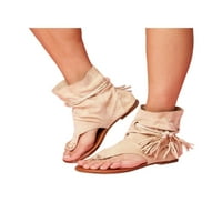 Sanviglor Women sandale Ljeto Flops Bohemian Sandal Boots Street Pull na retro plaži cipele Udobne tassel