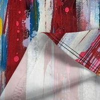Ženske vrhove Ženska dana nezavisnosti Ispis kratkih rukava V-izrez Vrhovi radne uniforme džepove bluza