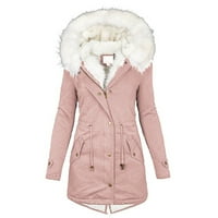 PXIAKGY Jakne za žene WOOL Plus size zimski kaput rever ovratnik dugih rukava Vintage zgušnjavani kaput