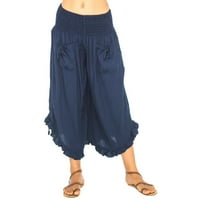 Tking modne ženske hlače Ležerne hlače za crtanje Modni obrezirani široki hlače za noge Hlače Udobne