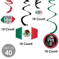 Velika tačka sreće Viva Mexico - Meksička dana nezavisnosti Dan Hanget Dekor - Swirls za zabave - set