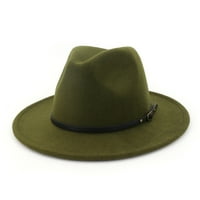 Ženska vuna osjetila se outback šešir panama šešir široki rub ženski kaiš kopča Fedora šešir