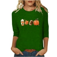 Halloween majice za žene, ženska modna tiskana majica za majicu sa rukavima Crewneck casual vrhovi na