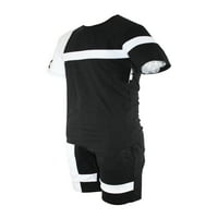 Republike Muške atletske odjeće Aktivne majice kratke majice TrackSit Color blok set crno bijeli