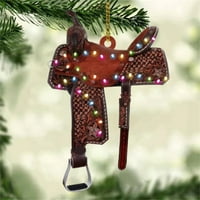 ManXivoo Prilagođeni logo Kožni konji jahanje Zapadne sedla Božićno stablo Božićno star ukrade Božićne