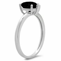1CT srce rezano crnim prirodnim ony 14k bijelo zlato ugraviranje izjava bridalna godišnjica angažmana vjenčanja za vjenčanje veličine za prsten 6