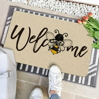 Buffalo Plaid Bee Welcome Proring Doormat, Početna Ljetni dekor niskoprofil prekidač za prostirku vrata